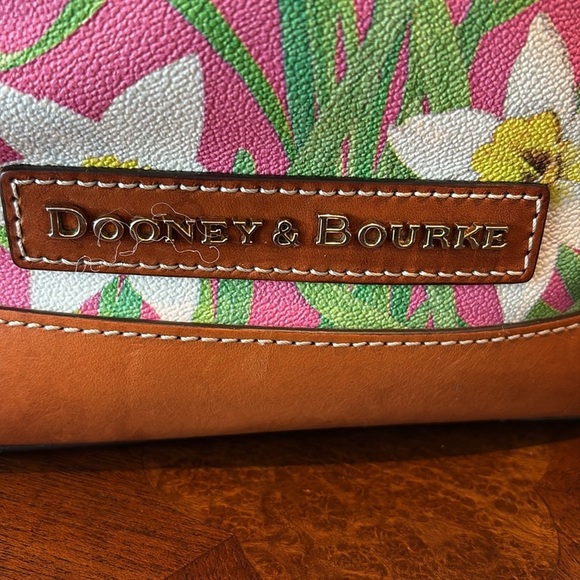 Dooney & Bourke Floral bucket bag shoulder bag daylilies white yellow pink gre - Picture 5 of 16